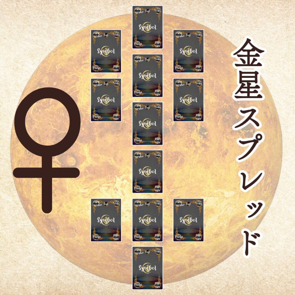 魂術ヴェーダ数秘ルノルマンカードコミュニティ：金星スプレッド：魂術協会®